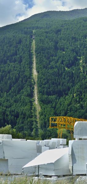 Der Schärgaufzug der Laaser Marmorbahn