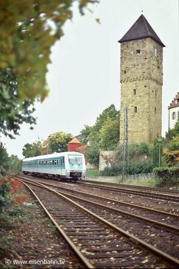 Testfahrt des brandneuen 611 006 im Juni 1996 bei Neckarsulm