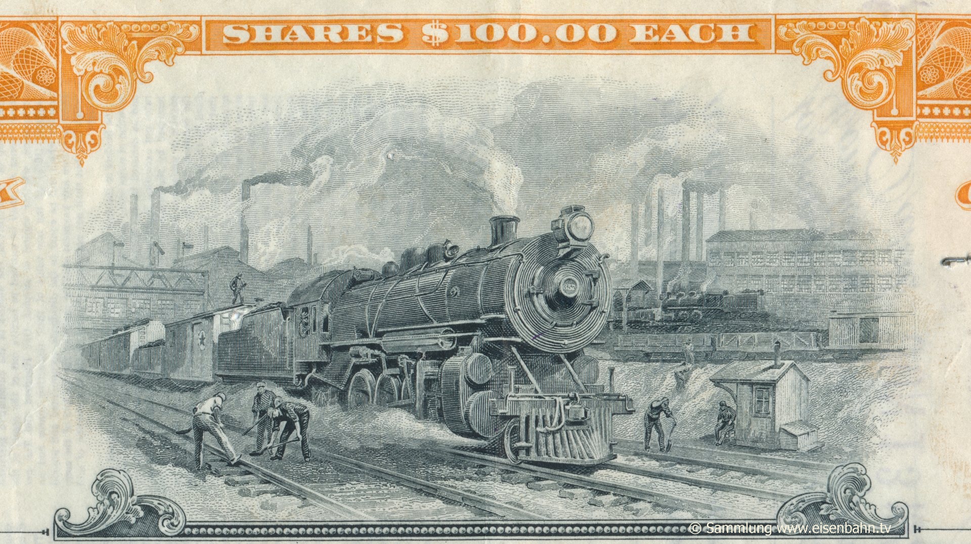 Historische Eisenbahnaktie der New York, Chicago and St. Louis Railway Company