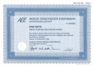 1988 Aktie Ahaus Enscheder Eisenbahn