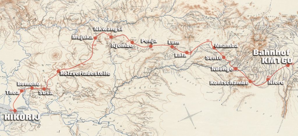 Karte der Kamerun Nordbahn